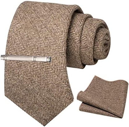 Men’s Cashmere-Wool Tie Set – Textured Accessories for Refined Tailoring