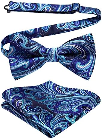 Men’s Paisley Bow Tie Set – Refined Formal Accessories for Weddings and Events