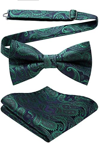 Men’s Paisley Bow Tie Set – Refined Formal Accessories for Weddings and Events