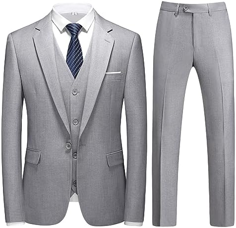 Men’s Three-Piece Tailored Suit – Single-Button Set for Weddings and Business