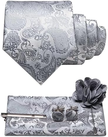 Men’s Paisley Tie Accessory Set – Coordinated Formal Essentials for Weddings and Events