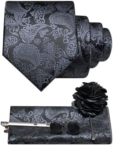 Men’s Paisley Tie Accessory Set – Coordinated Formal Essentials for Weddings and Events