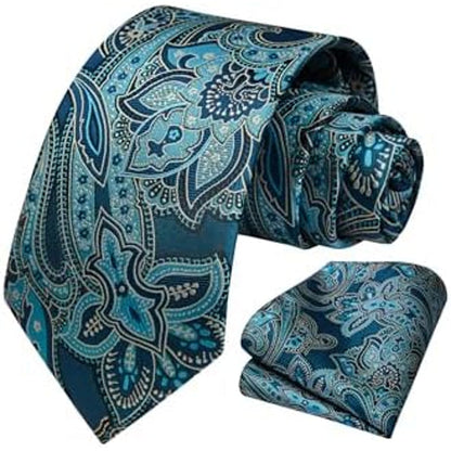 Men’s Floral Paisley Tie Set – Refined Formal Accessories for Weddings and Events
