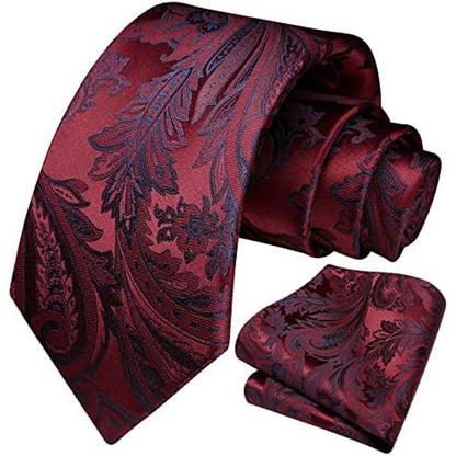 Men’s Floral Paisley Tie Set – Refined Formal Accessories for Weddings and Events