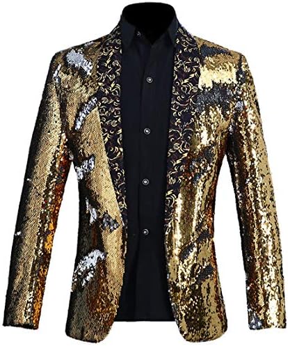 Men’s Sequin Shawl-Lapel Blazer – Statement Evening Jacket for Parties and Events