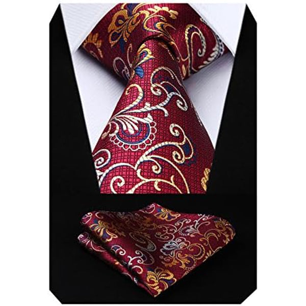 Men’s Floral Paisley Tie Set – Refined Formal Accessories for Weddings and Events