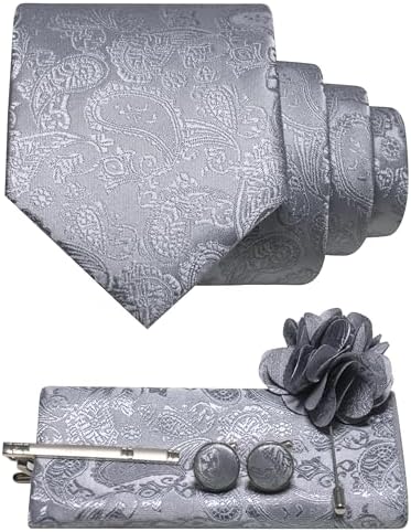 Men’s Paisley Tie Accessory Set – Coordinated Formal Essentials for Weddings and Events
