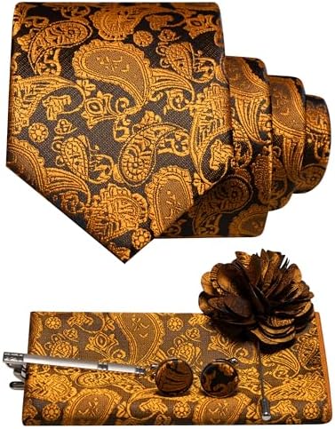 Men’s Paisley Tie Accessory Set – Coordinated Formal Essentials for Weddings and Events