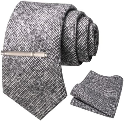 Men’s Cashmere-Wool Tie Set – Textured Accessories for Refined Tailoring
