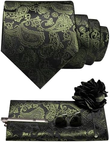 Men’s Paisley Tie Accessory Set – Coordinated Formal Essentials for Weddings and Events