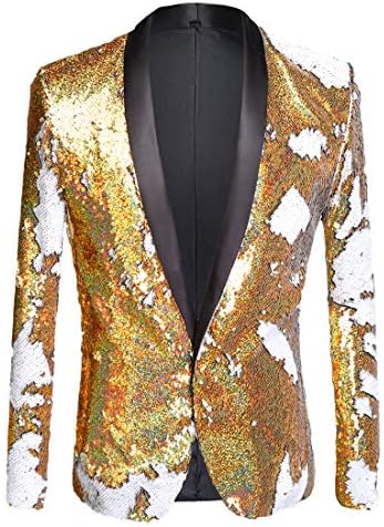 Men’s Sequin Shawl-Lapel Blazer – Statement Evening Jacket for Parties and Events