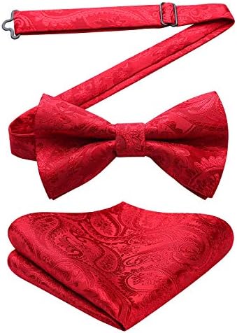 Men’s Paisley Bow Tie Set – Refined Formal Accessories for Weddings and Events