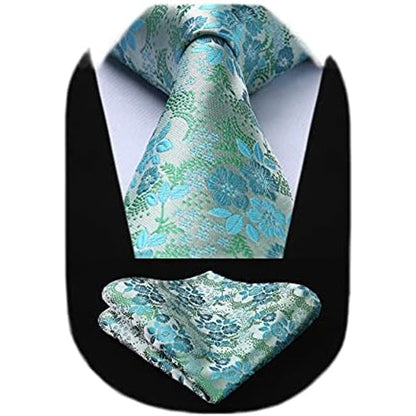 Men’s Extra-Long Paisley Tie Set – Textured Formal Accessories for Weddings and Events