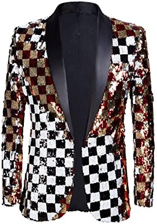 Men’s Sequin Shawl-Lapel Blazer – Statement Evening Jacket for Parties and Events