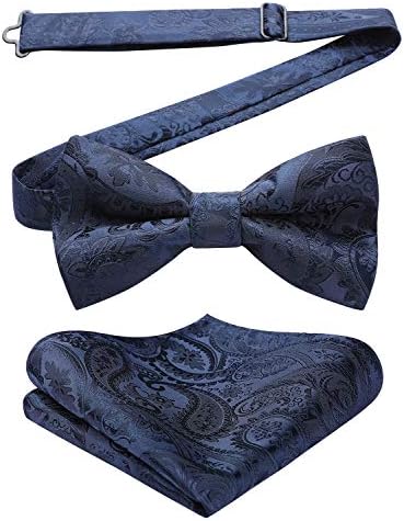 Men’s Paisley Bow Tie Set – Refined Formal Accessories for Weddings and Events