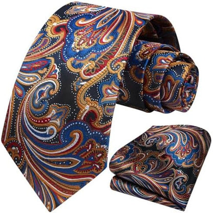 Men’s Floral Paisley Tie Set – Refined Formal Accessories for Weddings and Events