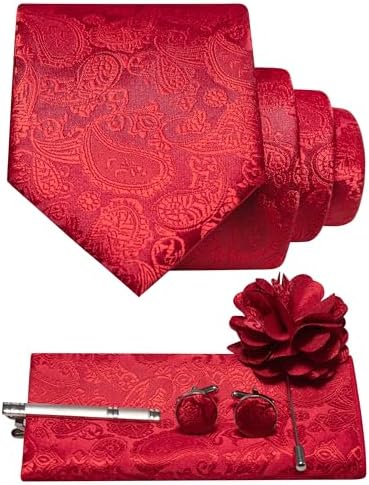 Men’s Paisley Tie Accessory Set – Coordinated Formal Essentials for Weddings and Events