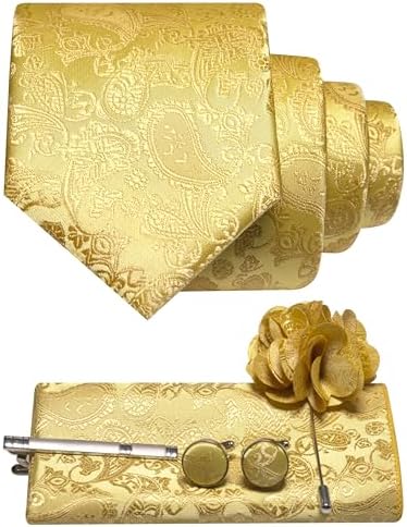 Men’s Paisley Tie Accessory Set – Coordinated Formal Essentials for Weddings and Events