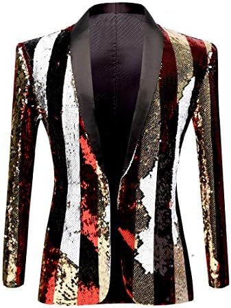 Men’s Sequin Shawl-Lapel Blazer – Statement Evening Jacket for Parties and Events