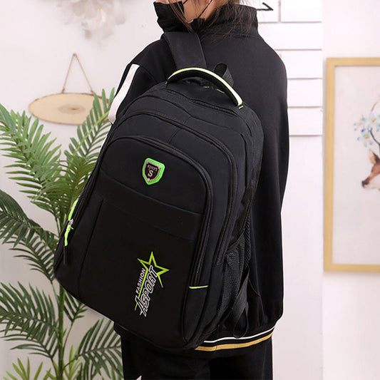 Unisex Multi-Compartment Nylon Backpack – Large-Capacity School and Travel Bag with Organised Storage