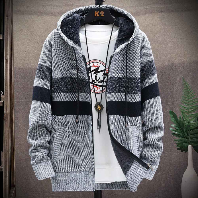 Men’s Hooded Zip-Up Cardigan – Soft Lightweight Layer for Casual and Smart-Casual Wear
