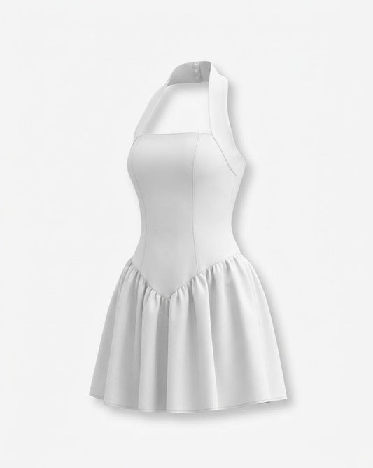 Women’s Halter Neck Fit-and-Flare Mini Dress – Elegant Occasion Style for Chic Evenings