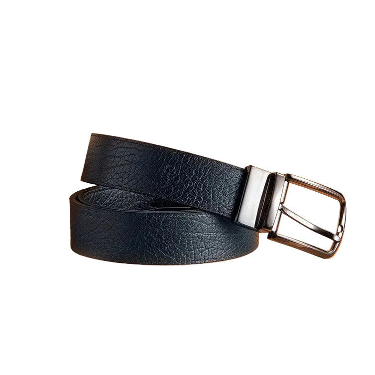 Men’s Reversible Leather Belt – Rotating Buckle Adjustable Waist Strap for Smart Casual and Everyday Wear