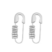 VARIANT|Silver|Safety-pin drop earrings – Silver