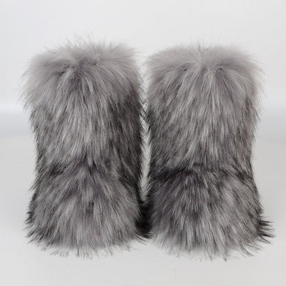 Women's Faux Fur Lined Snow Boots - Big Red