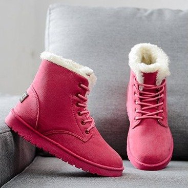 Women's Suede-Look Faux Fur Lined Snow Boots