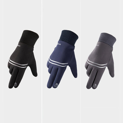 Men’s Waterproof Touchscreen Winter Gloves – Polar-Fleece Windproof Anti-Slip Cycling Ski Gloves