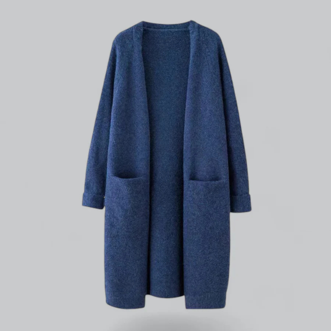 Women’s Open-Front Knit Cardigan – Warm Longline Layer for Autumn and Winter Everyday Wear