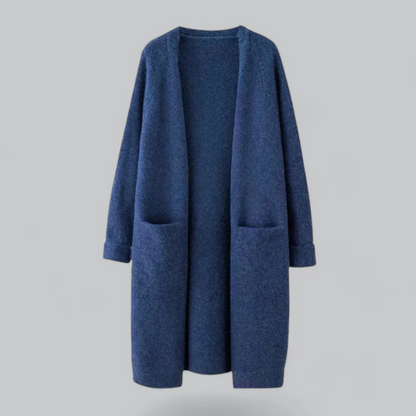 Women’s Open-Front Knit Cardigan – Warm Longline Layer for Autumn and Winter Everyday Wear