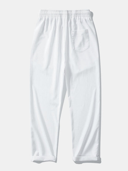 Men’s Viscose Open-Knit Shirt and Crinkle Trousers – Textured Summer Co-Ord