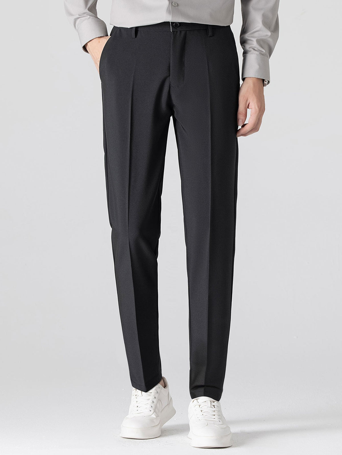 Men’s Viscose Textured Knit Shirt and Stretch Tapered Trousers – Smart Casual Summer Set