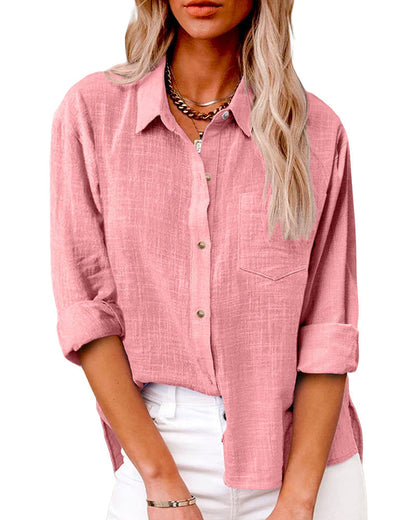Women’s Oversized Shirt – Chest Pocket with Long Sleeves