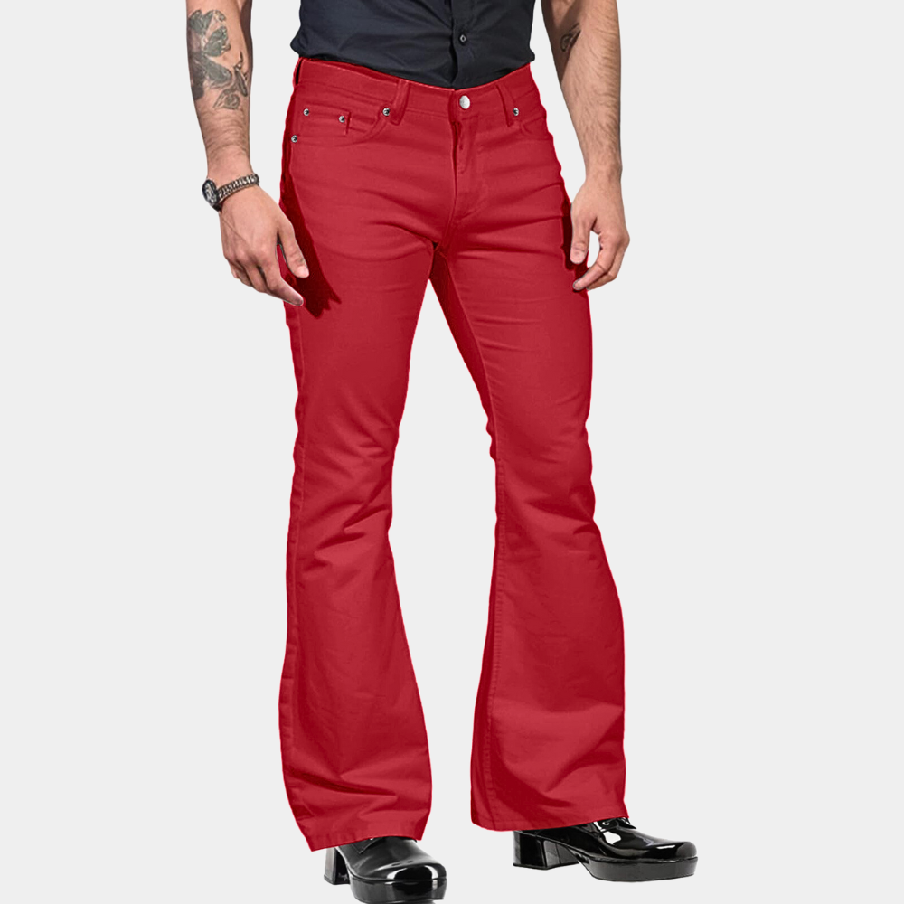 Men’s Flared Trousers – Slim-Fit Bell-Bottom Pants for Retro Casual Styling