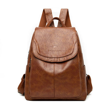 Women’s Faux Leather Flap Backpack – Adjustable-Strap Everyday Bag with Spacious Organised Storage for Work Travel and Shopping