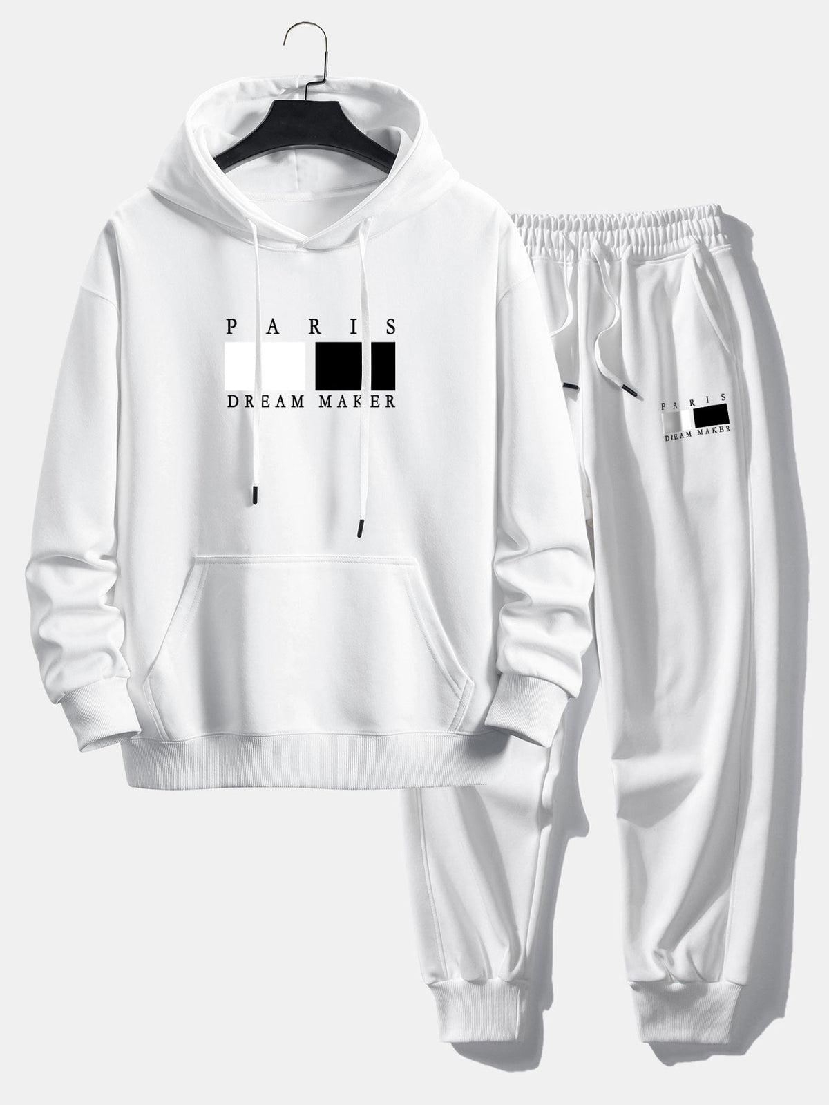 Men’s Relaxed Hoodie Tracksuit – Cotton Blend Jogger Set for Casual Everyday Wear