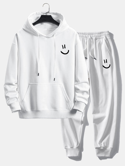 Men’s Casual Hoodie and Jogger Tracksuit – Relaxed Cotton Blend Set for Weekends