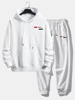 Men’s Relaxed Fit Tracksuit – Cotton Blend Hoodie and Joggers for Casual Streetwear