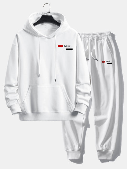 Men’s Relaxed Fit Tracksuit – Cotton Blend Hoodie and Joggers for Casual Streetwear