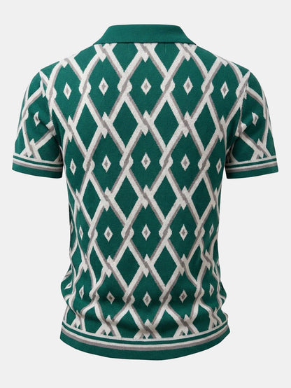 Men’s Viscose Knit Shirt and Tapered Trousers Set – Smart Casual Summer Outfit
