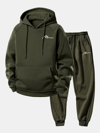 Men’s Pullover Hoodie Tracksuit – Relaxed Polyester Jogger Co-Ord for Everyday Street Style