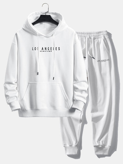 Men’s Relaxed Cotton Blend Tracksuit – Printed Hoodie and Joggers for Travel Days