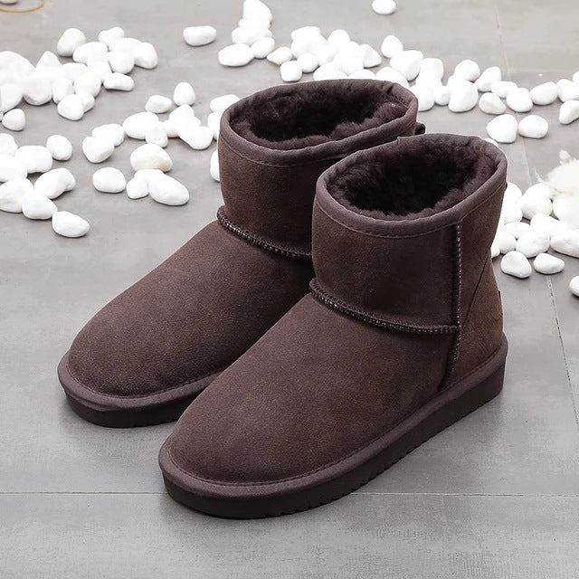 Women's Faux Fur Lined Heeled Snow Boots - Army Green