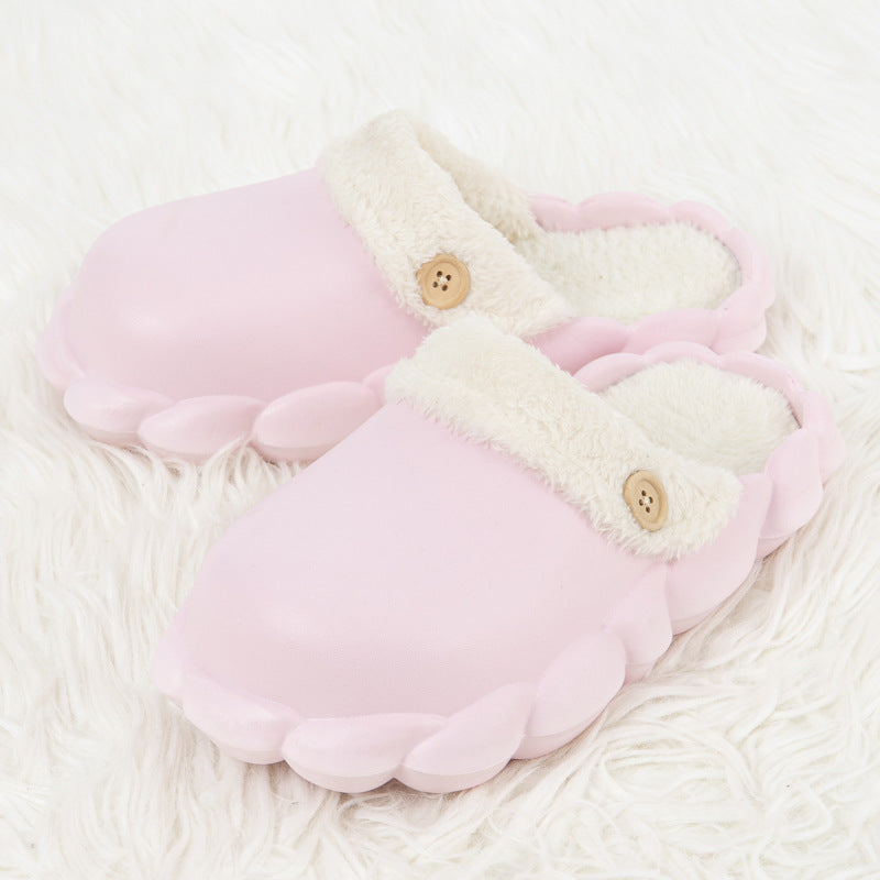 Women's Faux Fur Lined Waterproof Washable Platform Clog Slippers
