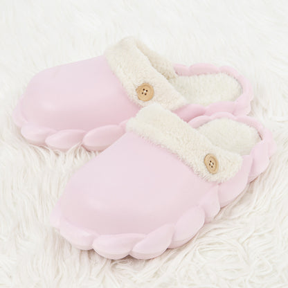 Women's Faux Fur Lined Waterproof Washable Platform Clog Slippers