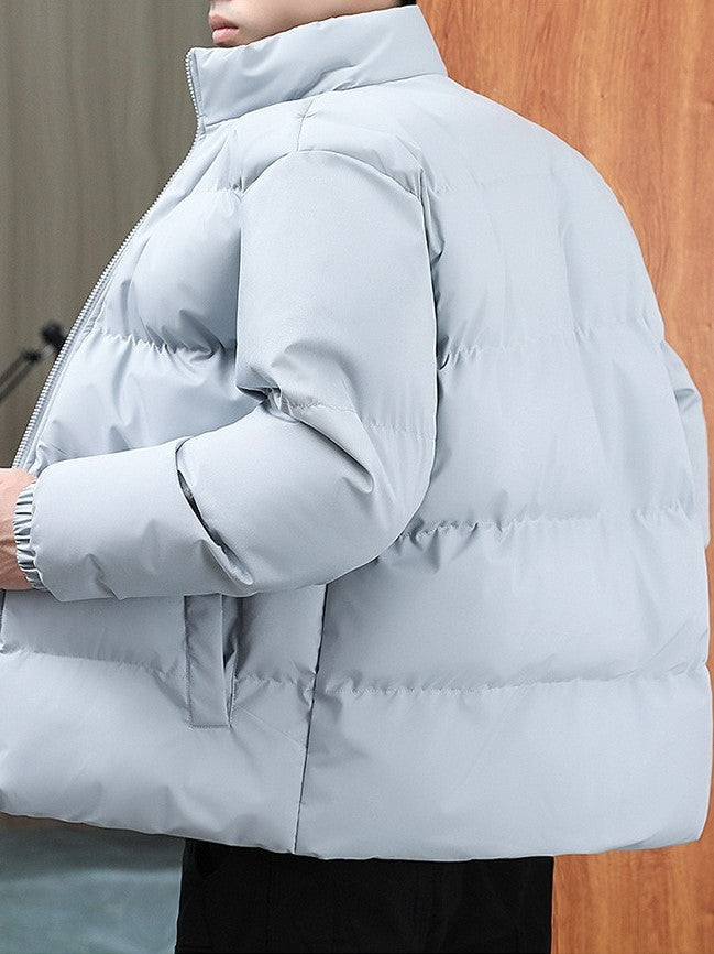 Men’s Padded Stand-Collar Winter Jacket – Thick Insulated Outerwear for Everyday Casual Cold-Weather Wear