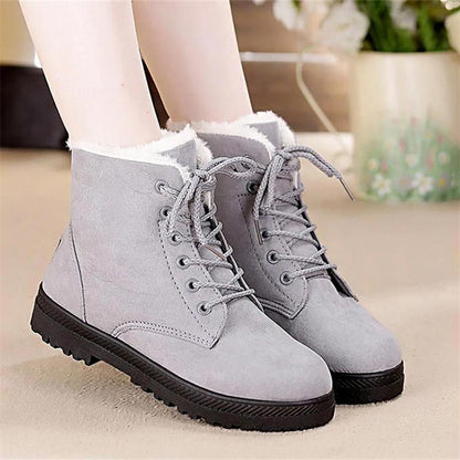 Women's Suede-Look Snow Boots - Grey